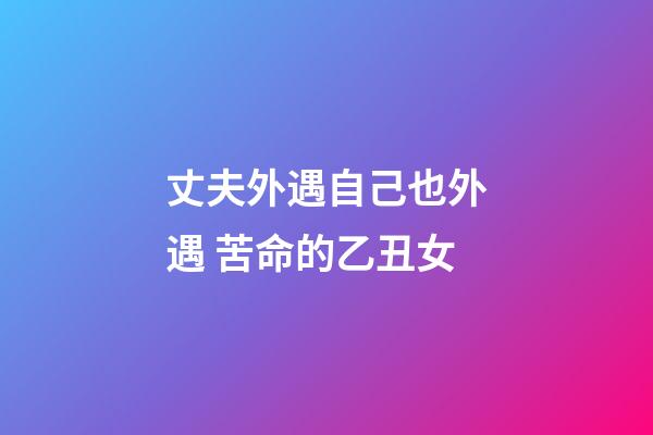 丈夫外遇自己也外遇 苦命的乙丑女